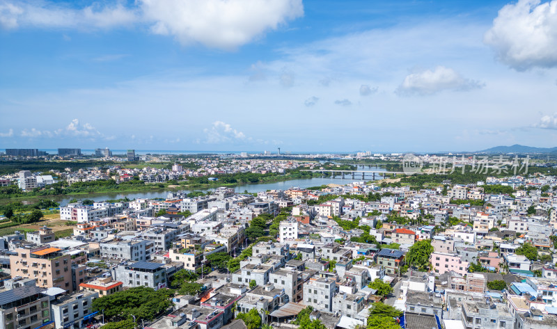 海南三亚崖州科技城高视角城市航拍4k全景