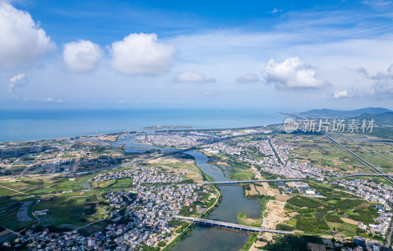 海南三亚崖州科技城高视角城市航拍4k全景