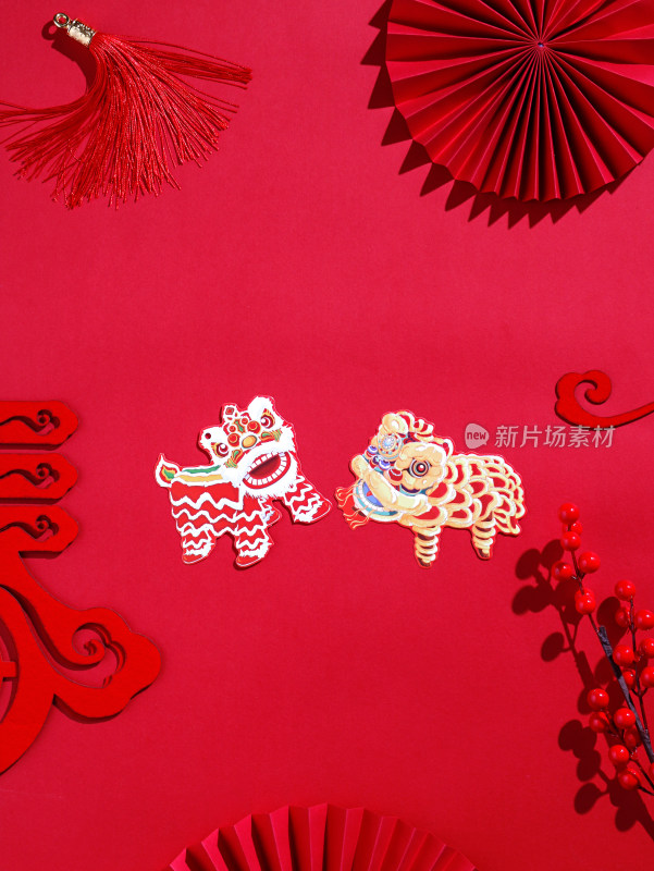 中国传统春节红色背景图