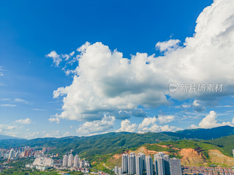 航拍西双版纳景洪市城市风光