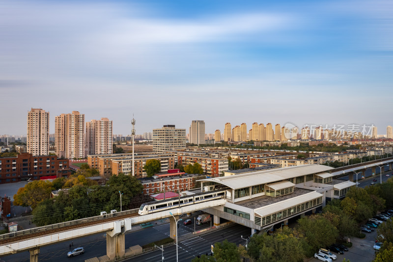 天津中山门地铁沿线城市建筑风光航拍