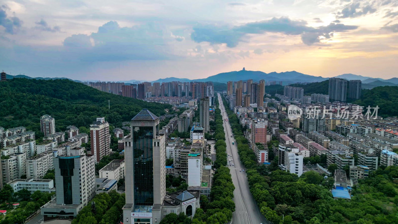 湖北黄石城市风光地标建筑航拍图