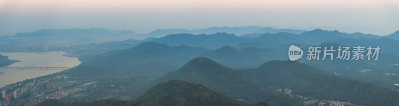 杭州西湖与钱塘江全景风光