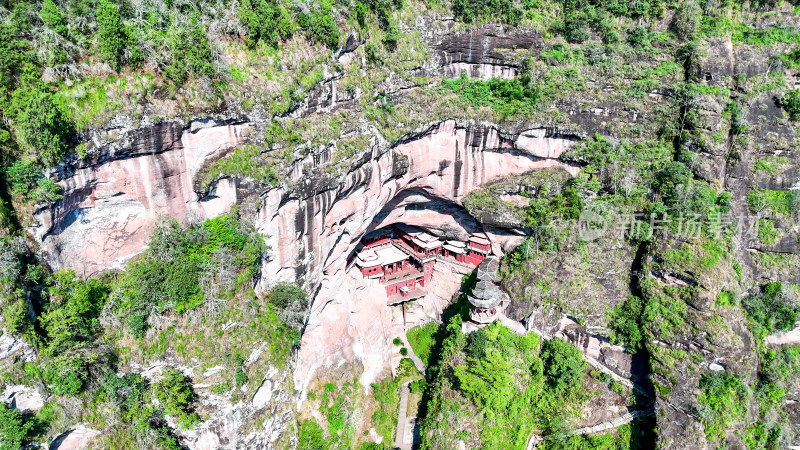 福建泰宁大金湖甘露寺航拍