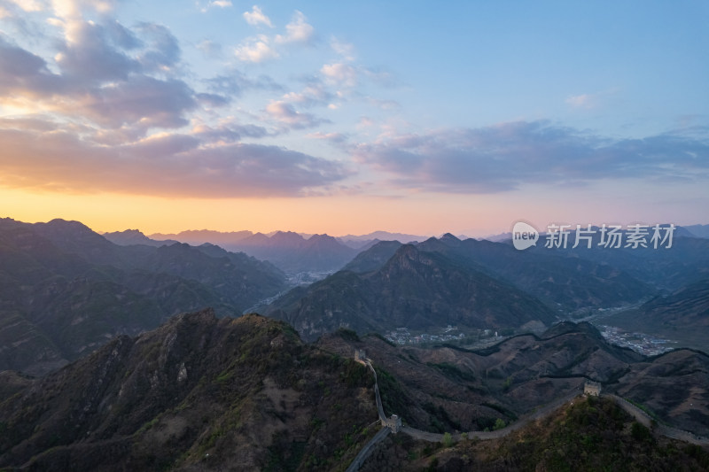 天津蓟州黄崖关长城旅游景区自然风光航拍