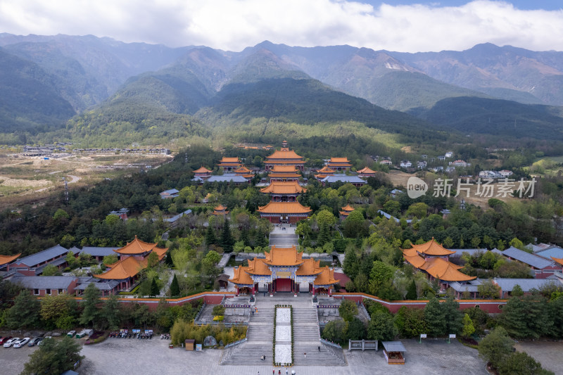 航拍云南大理崇圣寺三塔文化旅游区