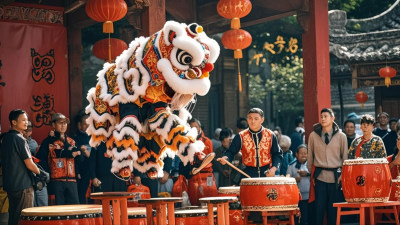 喜庆祥和的舞狮表演