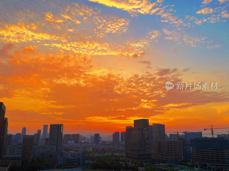 杭州夏日里的傍晚,火烧云巨好看