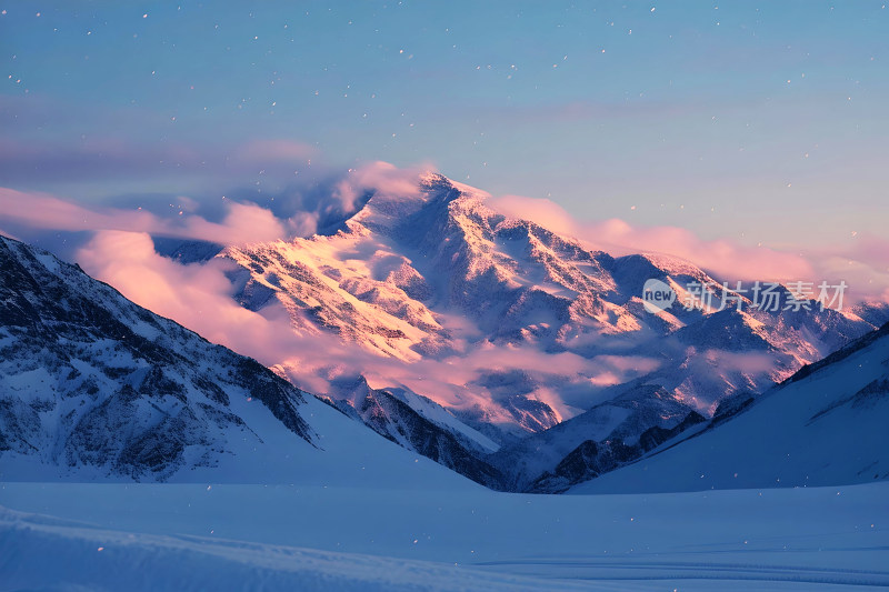 雪山风景冬天天空户外