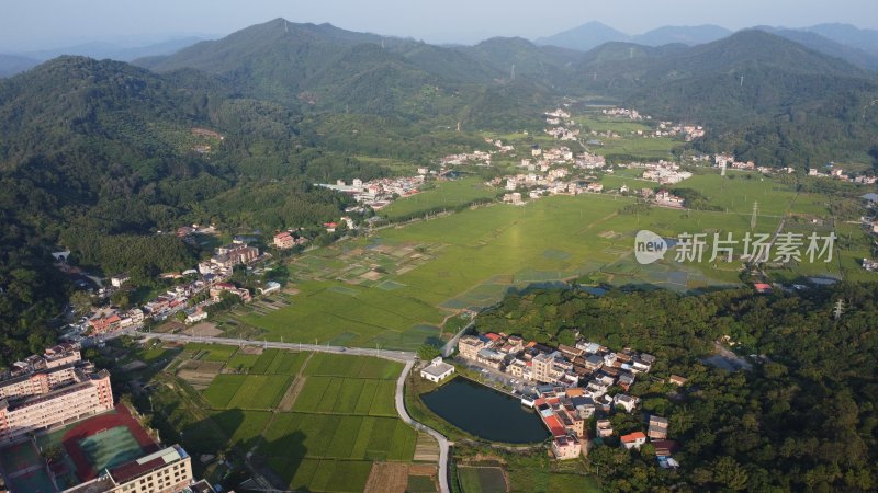 广东广州：航拍增城区正果镇城市风光