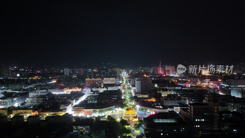 甘肃张掖夜景航拍