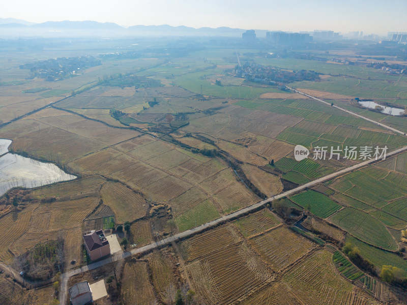 乡村田园风光航拍全景