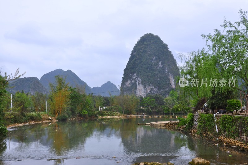 靖西旧州绝美山水倒影风景如画