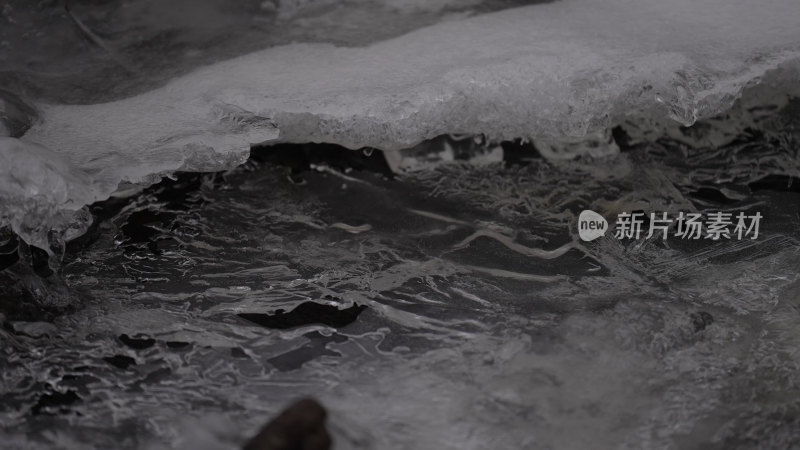 冬季雪地冰冻的河流