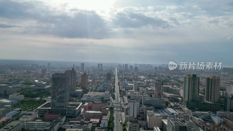 航拍山东东营大景东营建设