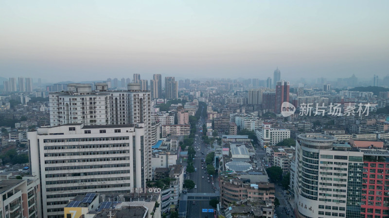 航拍广东江门大景江门城市建设