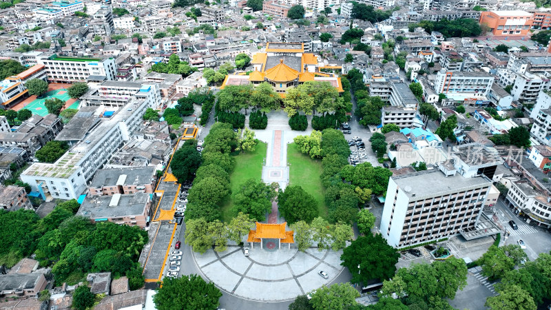 广东省中山市城市建筑风光航拍广东中山城市