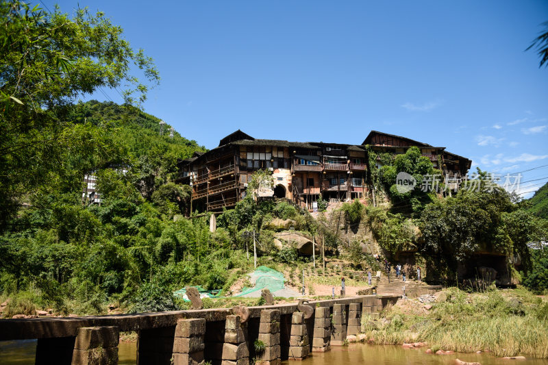 贵州赤水河上红色历史文化丙安古镇美景