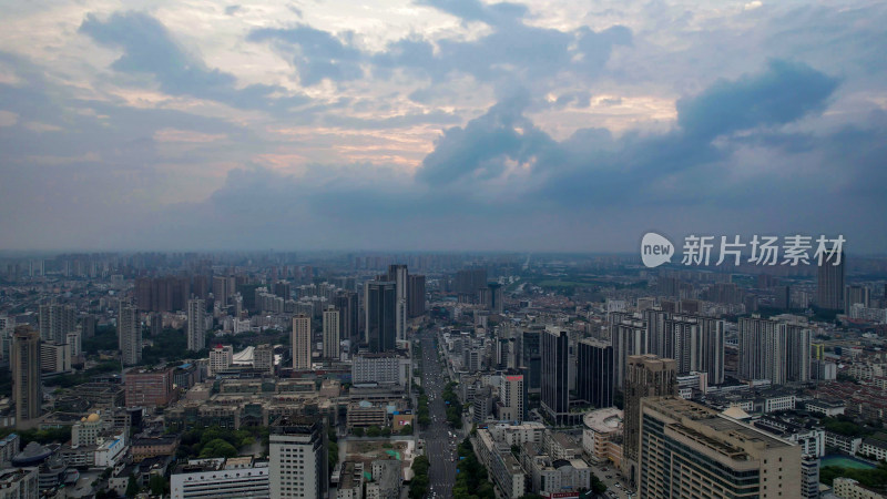 江苏常州城市风光交通航拍图