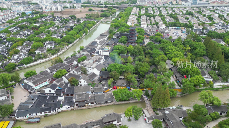 江苏苏州姑苏寒山寺4A景区航拍