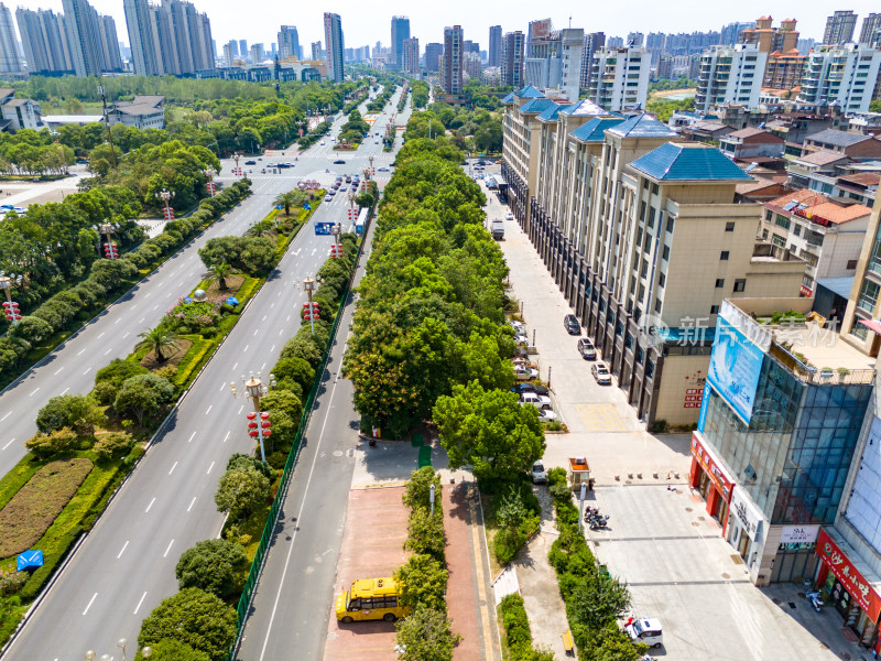 抚州城市风光建筑交通航拍图