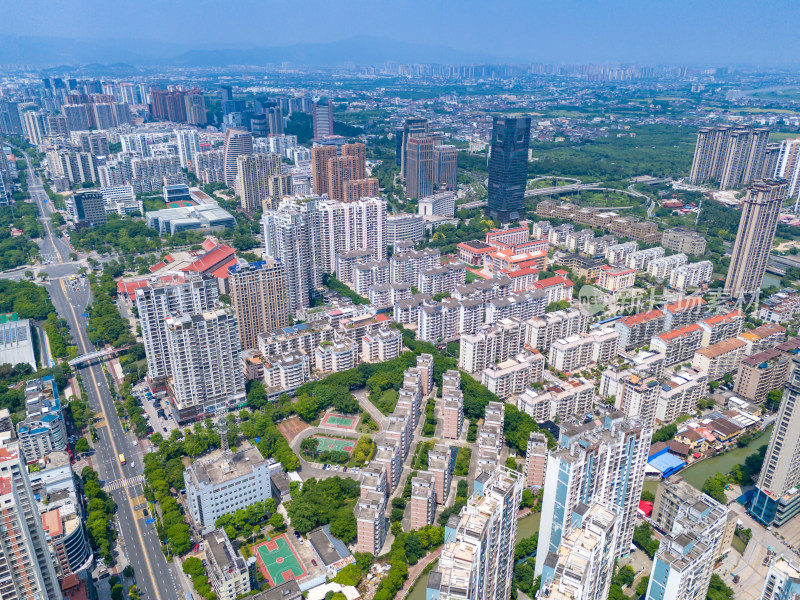 福建莆田城市建设航拍图