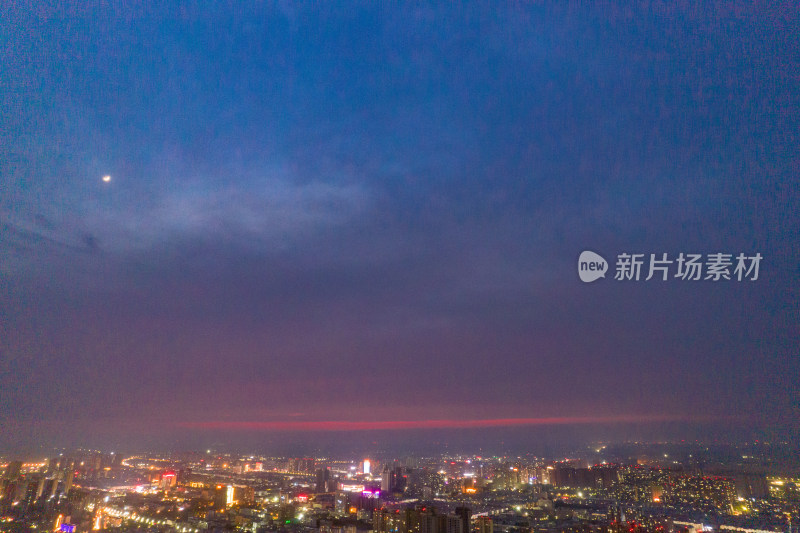 河南漯河城市大景夜景航拍图