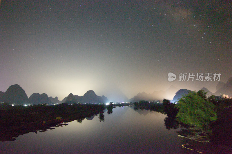 广西桂林山水星空