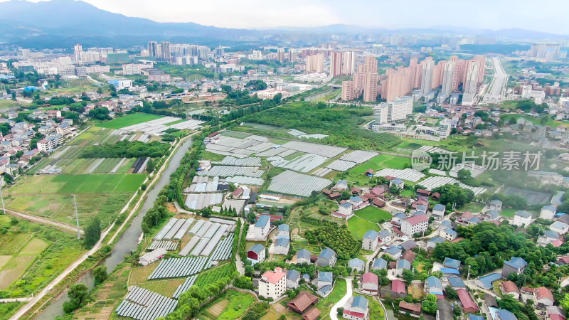 航拍乡村田园农业种植基地