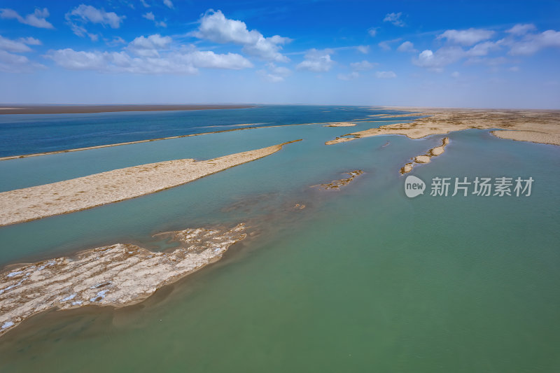 青海西台吉乃尔湖双色湖高空航拍