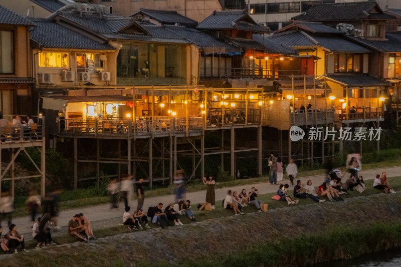 日本京都鸭川夜景