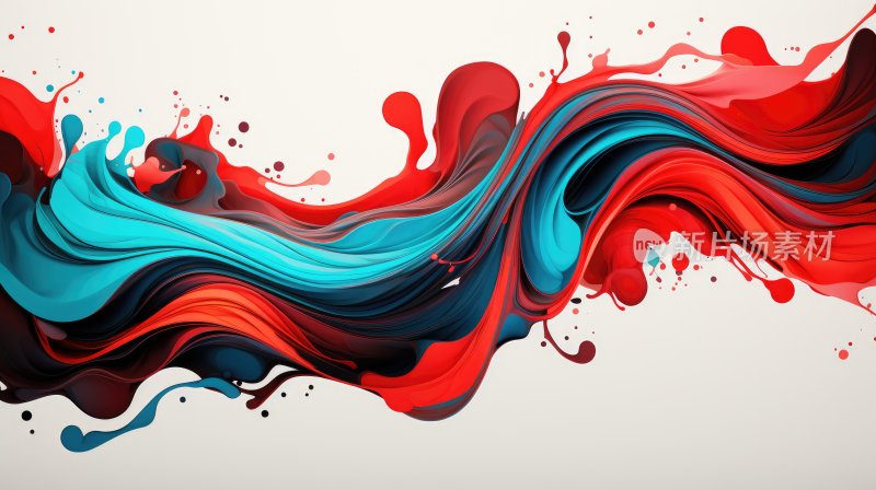 彩色水彩泼墨现代抽象壁纸