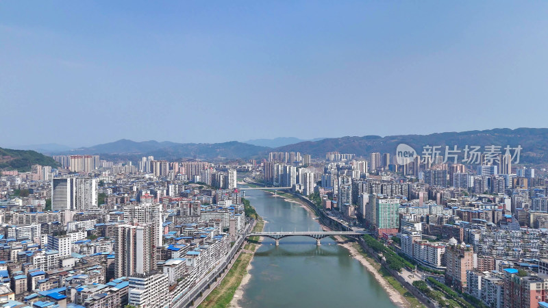 航拍四川达州建设达州大景