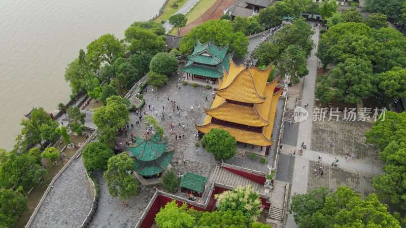 航拍湖南岳阳楼景区岳阳楼