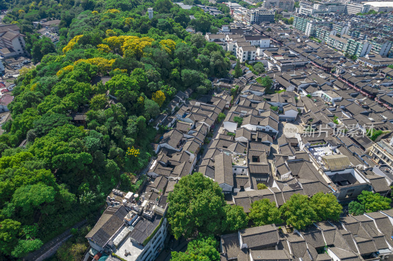 杭州吴山景区伍公庙航拍