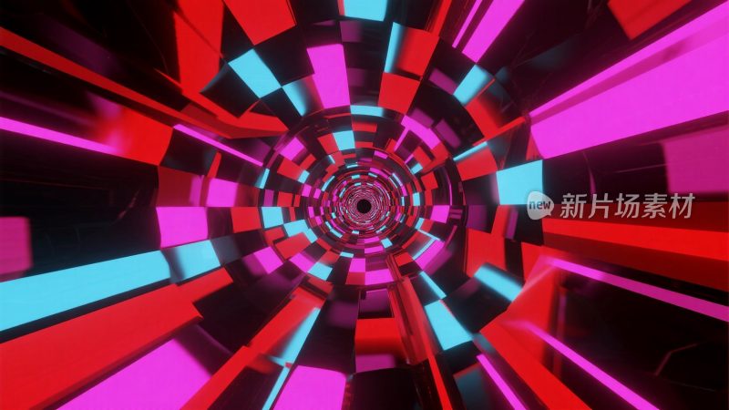 彩色抽象隧道光影素材