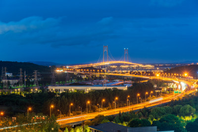 南京栖霞山长江大桥夜景