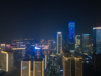 陕西西安高新区夜景西安cbd夜景