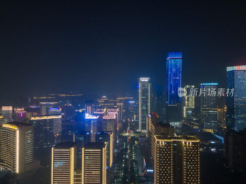 陕西西安高新区夜景西安cbd夜景