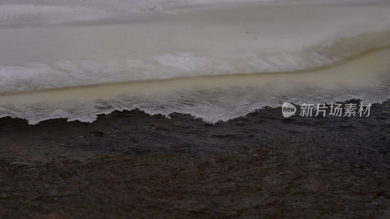 冬季雪地冰冻的河流