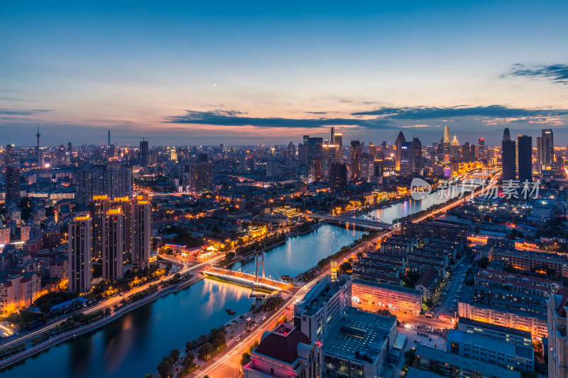 天津城市风光地标建筑城市夜景