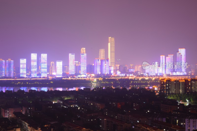 长沙城市天际线夜景