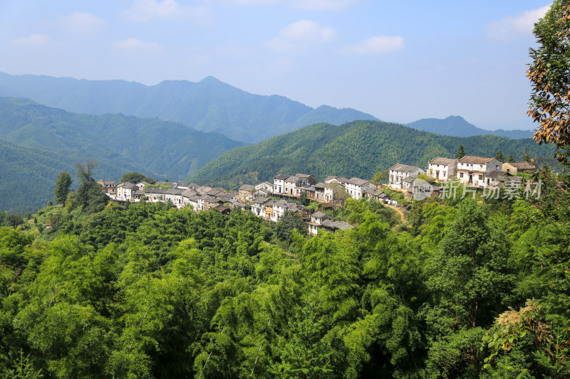 山脉 山坡 森林 山村 宁静 唯美 绿色