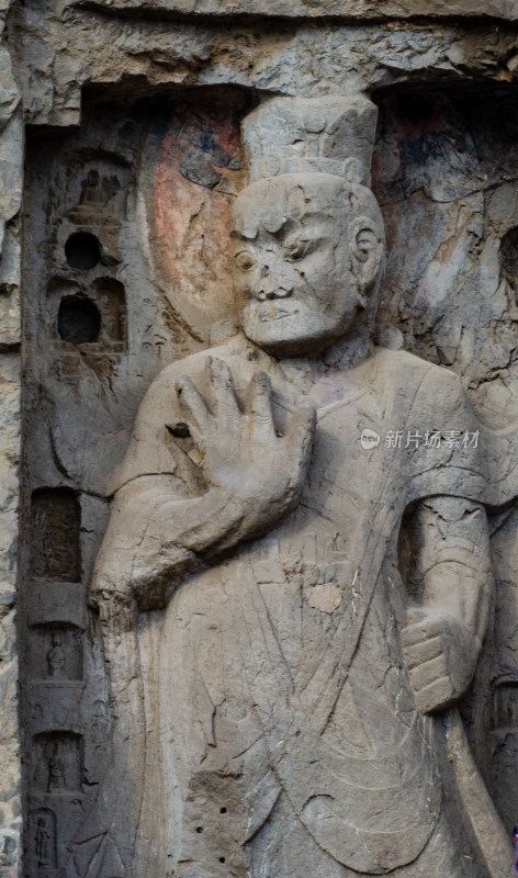 中国河南洛阳龙门石窟的宾阳洞的佛像