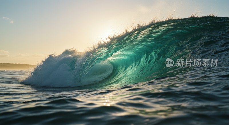 海上涌动的壮观波浪