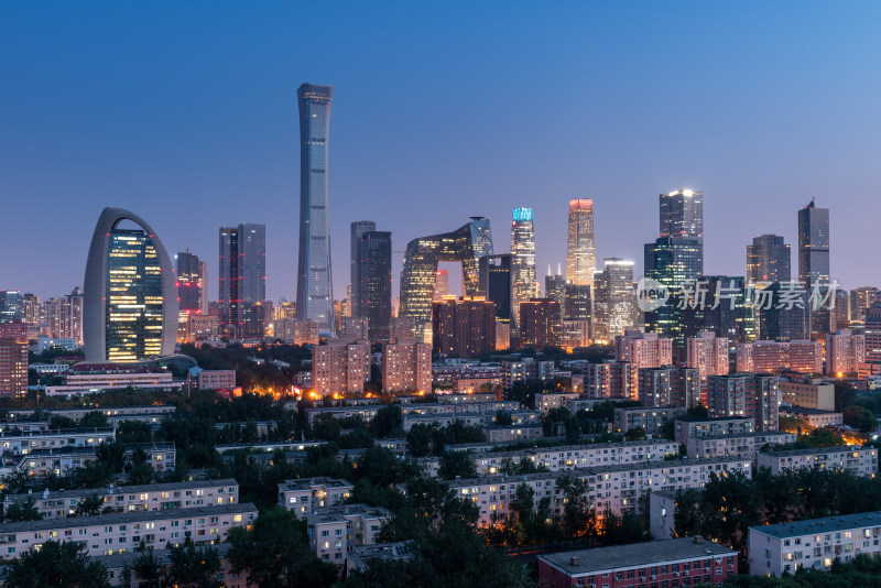 北京夜景 国贸cbd 城市天际线