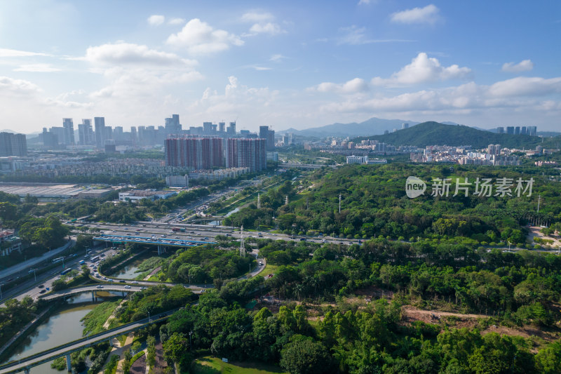 深圳南山区大沙河航拍