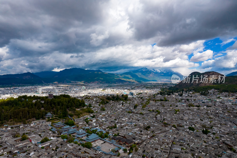 世界文化遗产云南丽江古城5a景区航拍