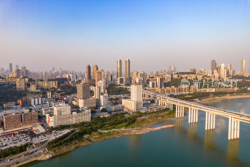 重庆城市风光菜园坝大桥航拍摄影图