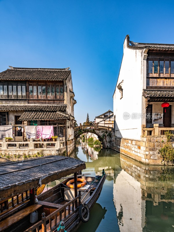 江南水乡古建筑河道景观